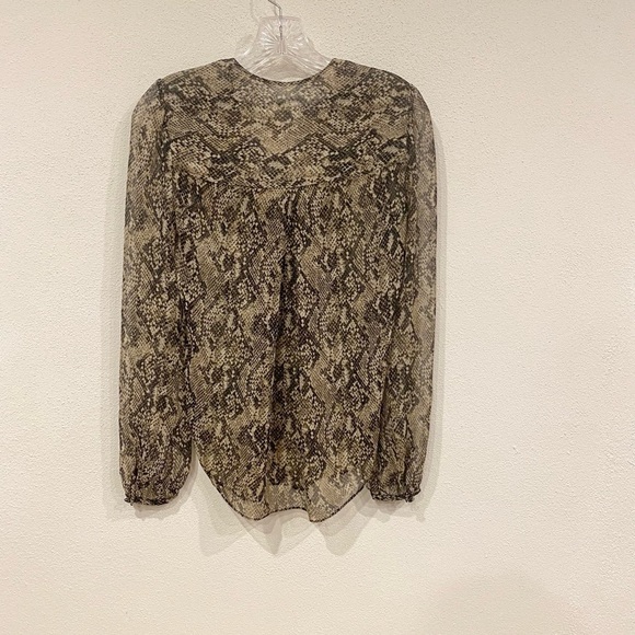 NEW Veronica Beard Lowell Python-Print Blouse Size 0 - Picture 4 of 4